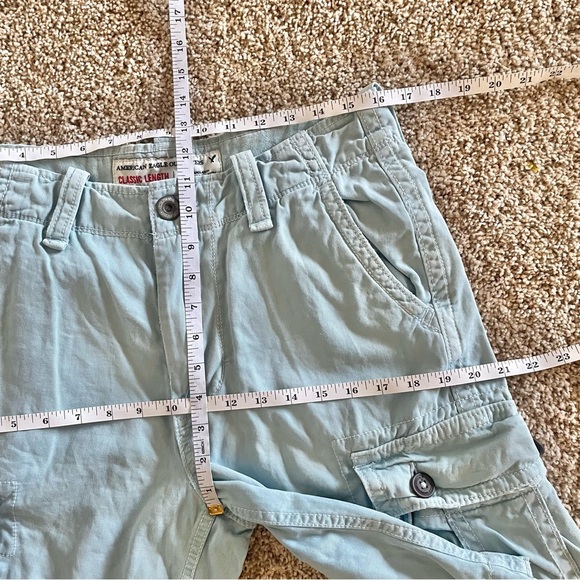 Y2K 2000s American Eagle Cargo Shorts Mens 30 Blue Preppy Paratrooper Classic - Picture 14 of 16